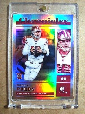 Brock Purdy Panini Chronicles Pink Rookie Silver Foil Rc Mint Ssp