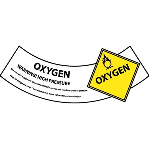 Oxygen Cylinder Shoulder Label Cy106ap