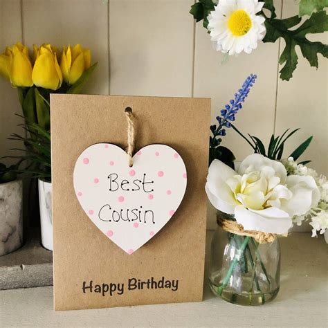 Personalised Cousin Birthday Wooden Keepsake Card By Craft Heaven Designs