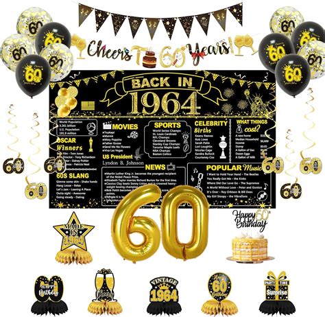 Amazon DARUNAXY 60th Birthday Party Decorations For Men Women