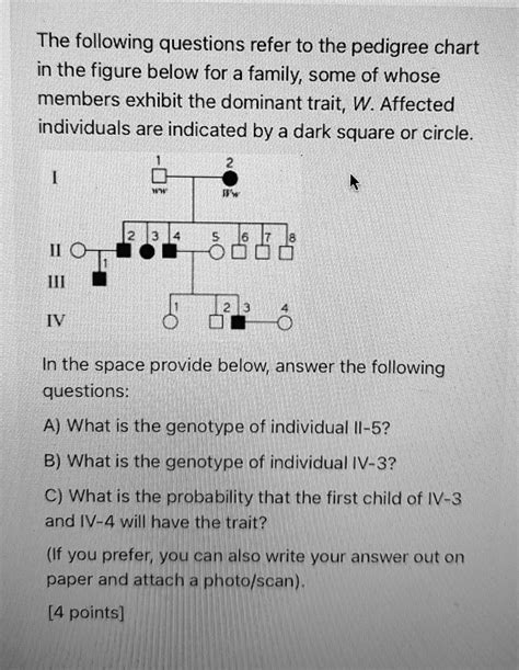 The Following Questions Refer To The Pedigree Chart I Solvedlib