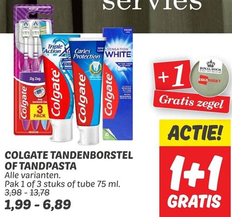 Colgate Tandenborstel Of Tandpasta 1 1 Gratis Aanbieding Bij Dekamarkt