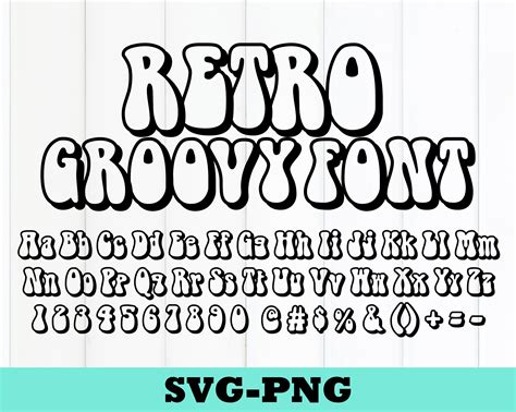 Retro Groovy Outline Font Svg Fonts Procreate Fonts Cricut Fonts