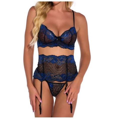 Sasaquoy Femmes Mode Sexy Dentelle Lingerie Trois Pi Ces Costume