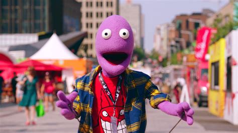 Watch Bring the Funny Highlight: Purple Puppet Randy Feltface Visits the Montreal Just For ...