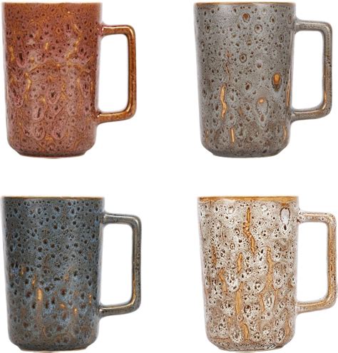 15 Oz Multi Coloured Ceramic Coffee Mugs Lava Coffee Mug Set For