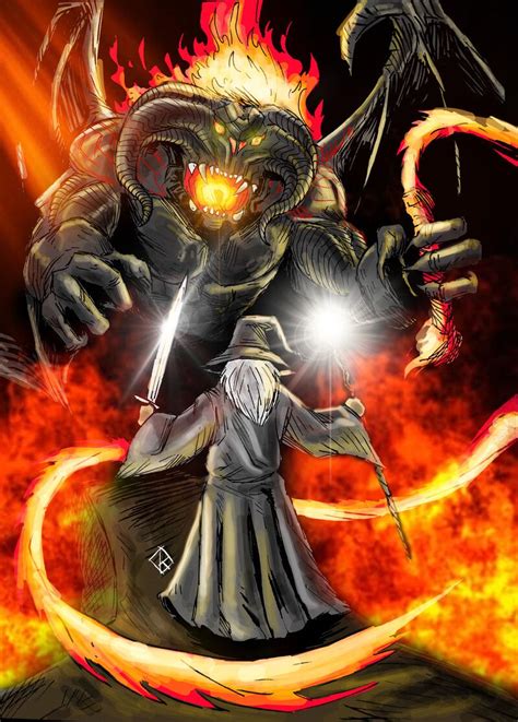 Gandalf Vs Balrog - LOTR Fan Art, Rafael Danesin | Tolkien, Tierra media