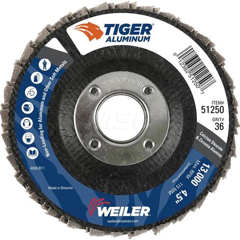 Weiler Flap Disc Dia Hole Grit Zirconia Alumina