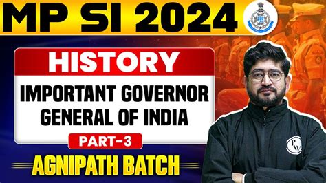 MP SI 2024 History Governor General Of India In History For MP Police