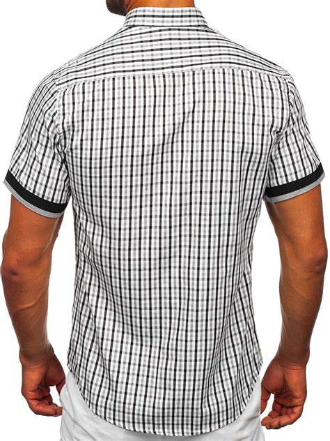 Camisa A Cuadros De Manga Corta Para Hombre Negro Bolf 4510 NEGRO