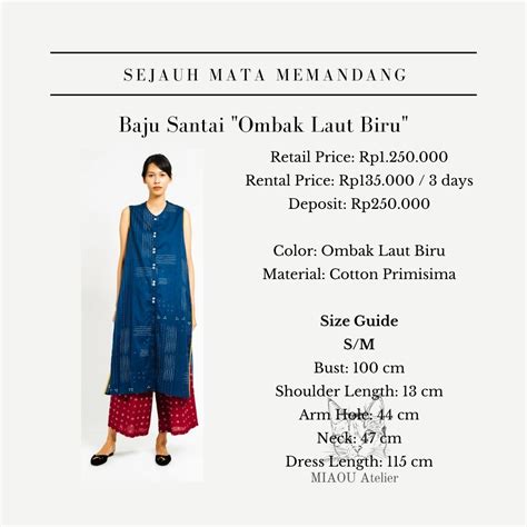 FOR RENT Sejauh Mata Memandang Baju Santai Ombak Laut Biru Fesyen