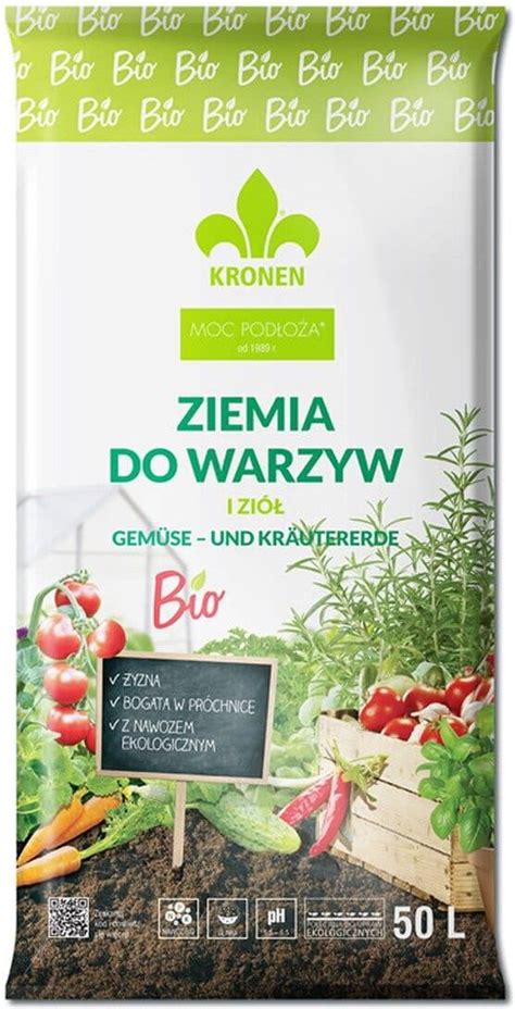 Ziemia BIO do warzyw i ziół Kronen 50L Baner Mania