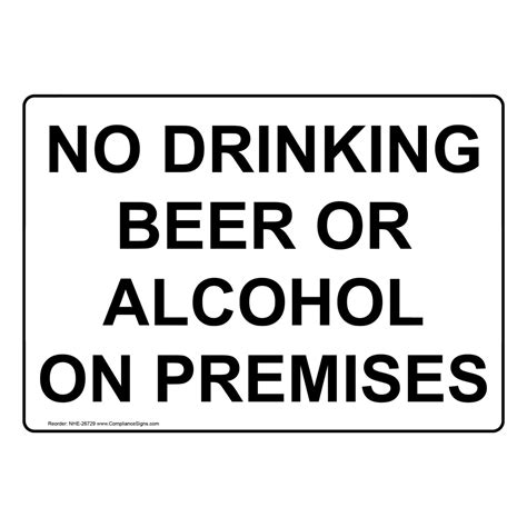 Restaurant Hospitality Sign No Drinking Beer Or Alcohol On Premises
