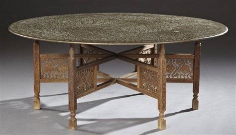 Indian Engraved Brass Circular Low Table 20th C The Apr 13 2014 Crescent City Auction