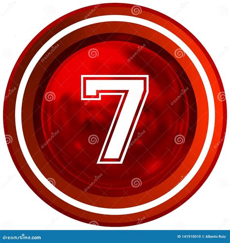 Race Numbers In Sphere 7 Red Bright Vintage Stock Illustration