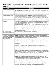 BIOL 2113 Ch8 StudyNotes Complete Docx BIOL 2113 Chapter 8 The