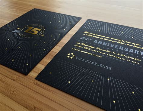 Fpo Five Star Bank 15 Year Anniversary Invitation Package