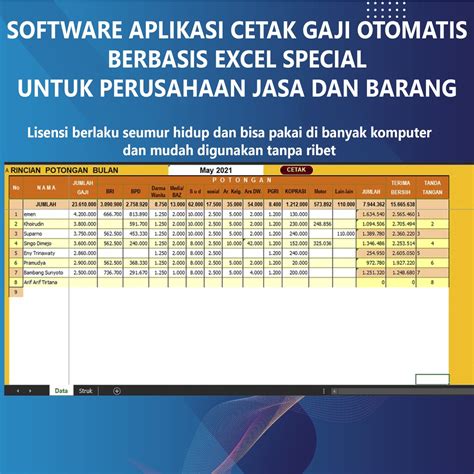 Jual Aplikasi Cetak Slip Gaji Honor Excel Shopee Indonesia