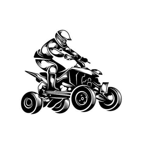 Atv Logo Vektor Quad Bike Wettkampf Logo Vektor Illustration