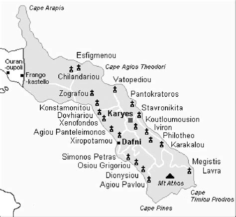 Map of Mount Athos | Download Scientific Diagram