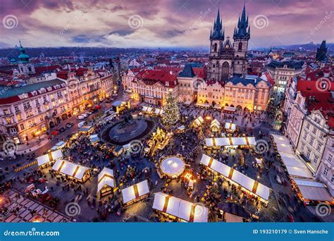 View Of The Old Town Square Of Prague Czech Republic During Winter