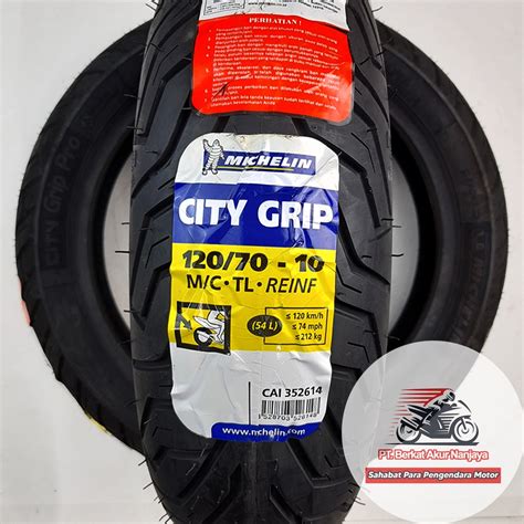 Jual Ban Michelin City Grip 120 70 10 Tubeless BONUS Pentil Untuk Motor