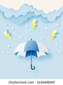 Cute Umbrella Monsoon Season Pastel Color Stock Vector Royalty Free