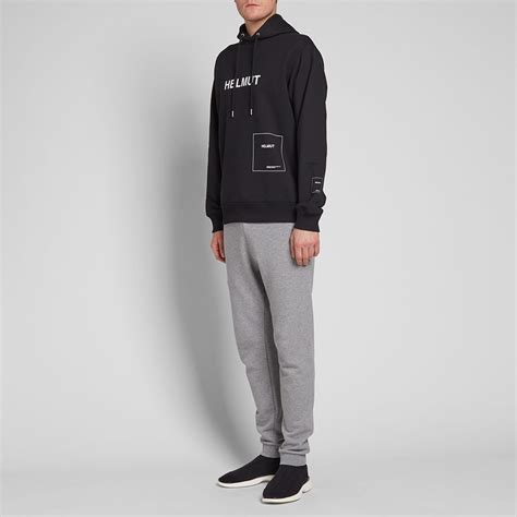 Helmut Lang Logo Popover Hoody Black And White End Us