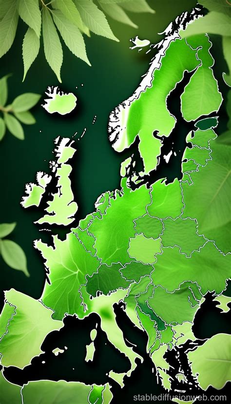 Green Leaf Map Of European Union Stable Diffusion Online