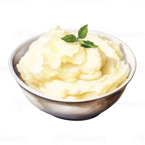 Ai Generated Mashed Potatoes Foods Illustration Watercolor Style Ai Generated 36619471 Png