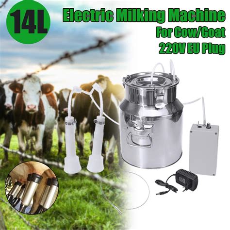 Buy Portable 14L Electric Dual Head Farm Milking Machine Stainless