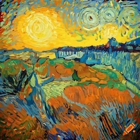 Colorful Van Gogh Style Landscape Painting On Craiyon