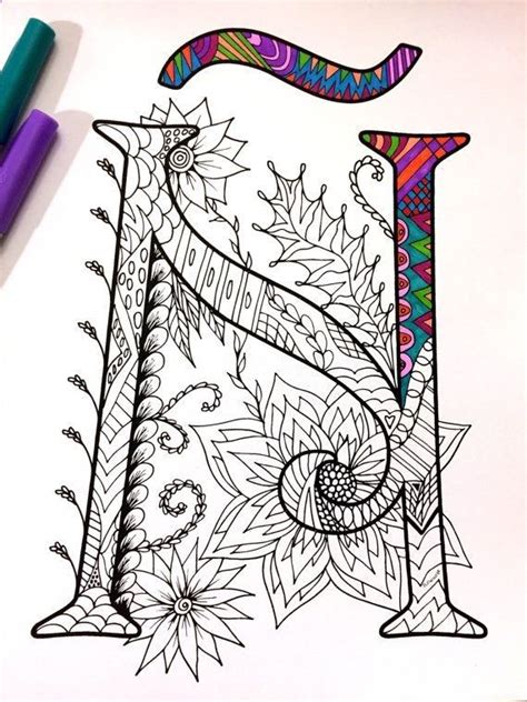 Letter Ñ Zentangle Inspired By The Font Harrington Por Djpenscript Zentangle Patterns