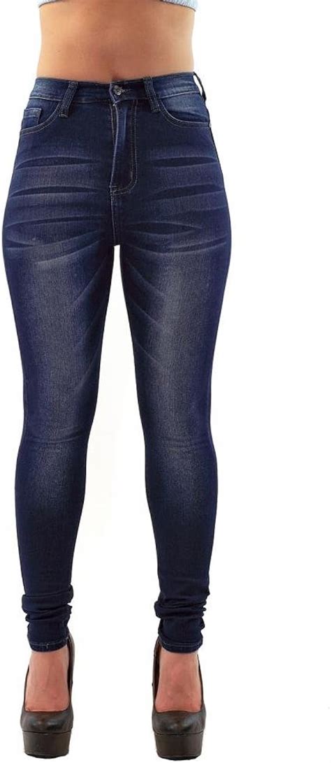 Denim Hug Womens Skinny Jeans Special Design Handsand Wash Blue 15