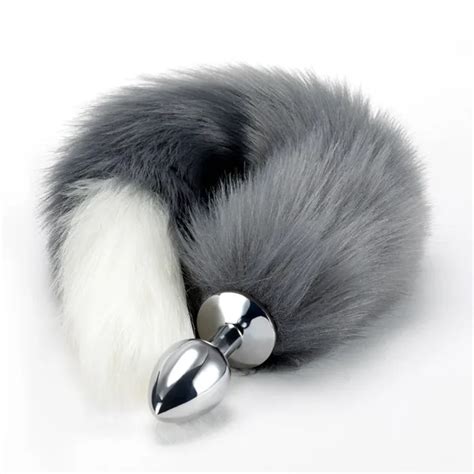 Hotselling Fox Tail Anal Plug Sex Toy With Fur Metal