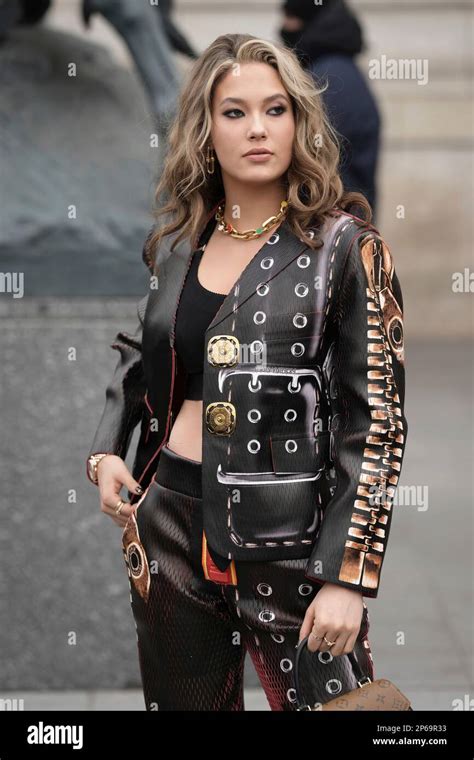 Eileen Gu Arrives For The Louis Vuitton Fall Winter Ready To