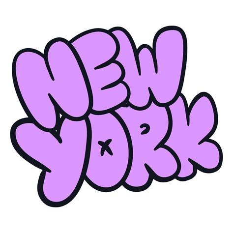 New York Hand Drawn Bubble Style Typogarphy 21814816 Vector Art At Vecteezy