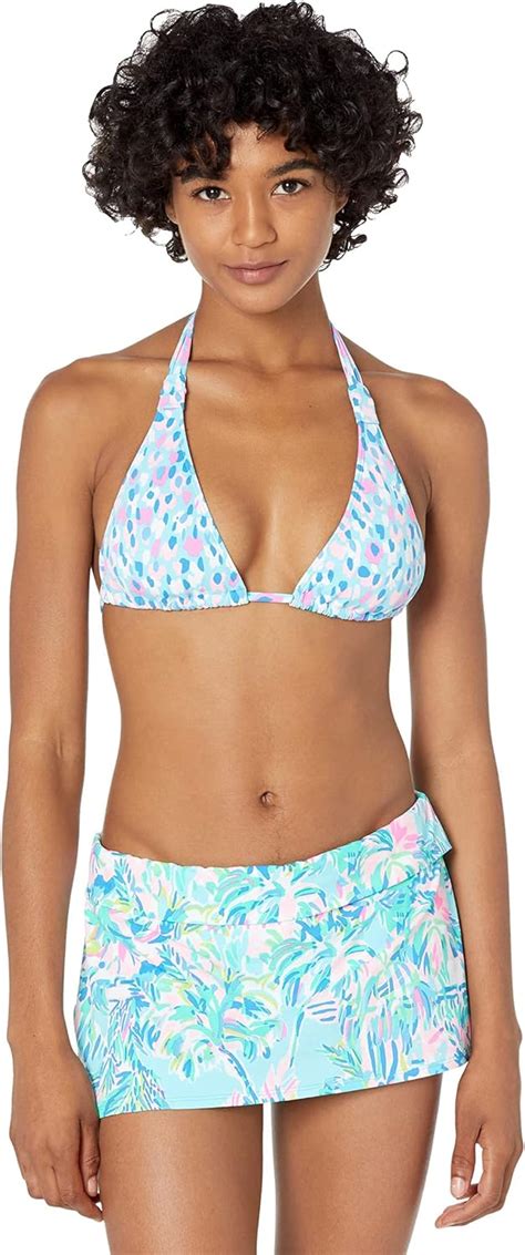 Amazon Lilly Pulitzer Flavie Bikini Top Blue Ibiza Hottie Dottie Swim Clothing Shoes