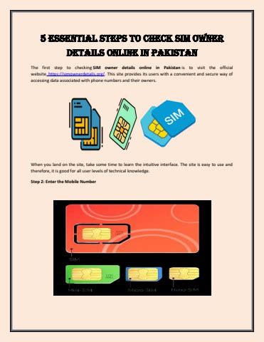 5 Essential Steps To Check Sim Owner Details Online In Pakistan 1