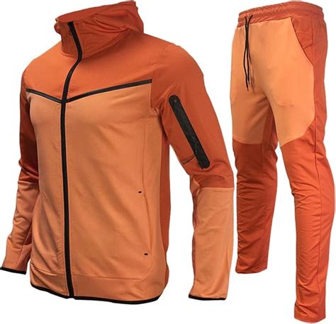 Tuta Zip Uomo Con Cappuccio E Pantalone Set Traspirante Autunno E