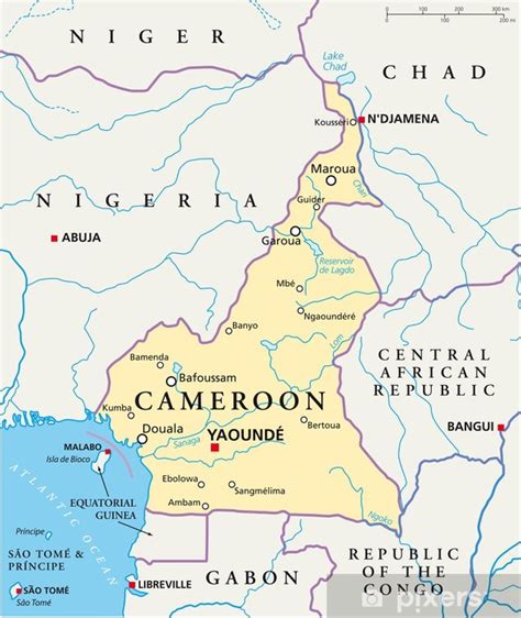 Fotomural Mapa De Camerún Kamerun Crónica Pixers Es