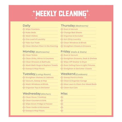 Cleaning Schedule