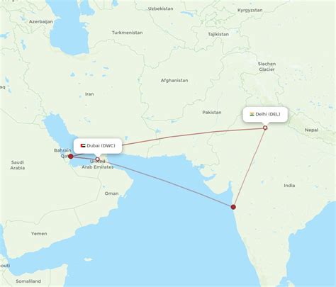 All Flight Routes From Delhi To Dubai DEL To DWC Flight Routes