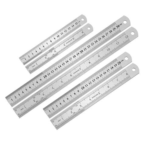 Stainless Steel Ruler Metal Ruler Kit With Conversion Table Metric