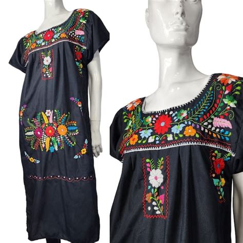 Mexican Embroidered Dress - Etsy