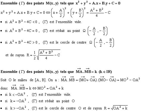 Cours Cercles Du Plan