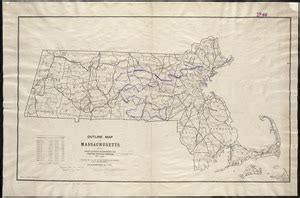 Outline Map Of Massachusetts Showing Population According To United