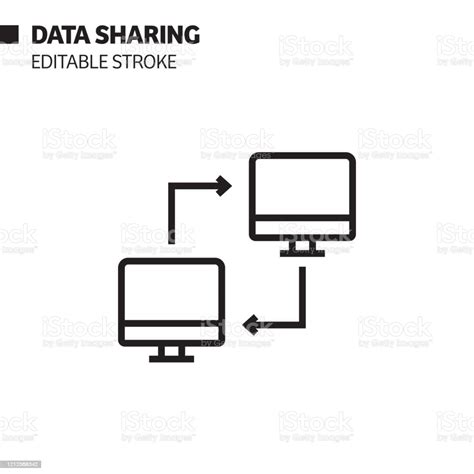 데이터 공유 선 아이콘 윤곽선 벡터 기호 그림 픽셀 완벽 편집 스트로크 0명에 대한 스톡 벡터 아트 및 기타 이미지 0명
