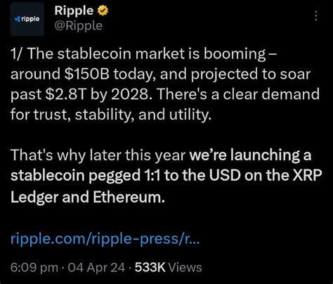 Ripple To Launch Stablecoin Tied To Usd Game Changer In Crypto