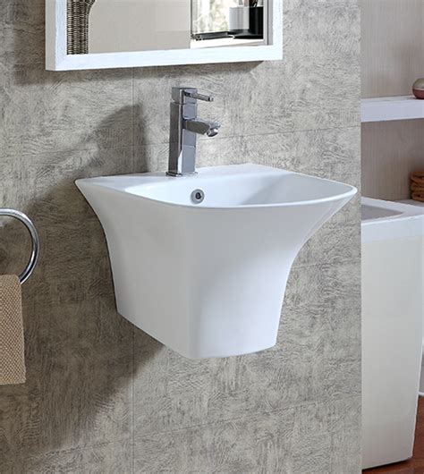 Ceramic Half Pedestal Wall Mounted Wash Basin Aquant